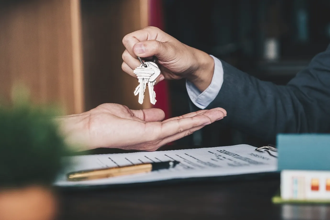 House keys being handed over
